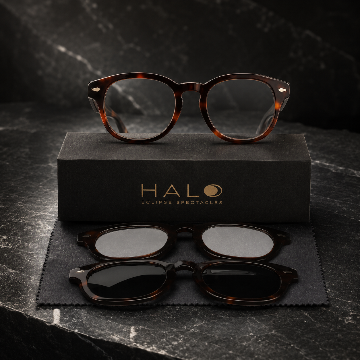 HALO Phoenix frame with three interchangeable lenses